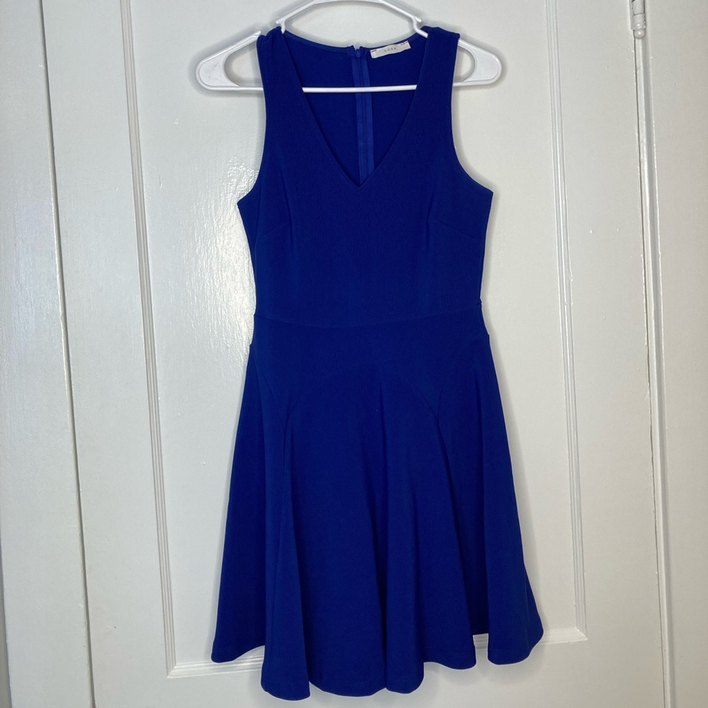 LUSH gorgeous blue fit and flare dress, size small
